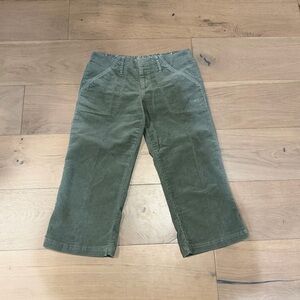 Ocean Pacific Green Corduroy Pants Capri Size 3 Vintage Womens